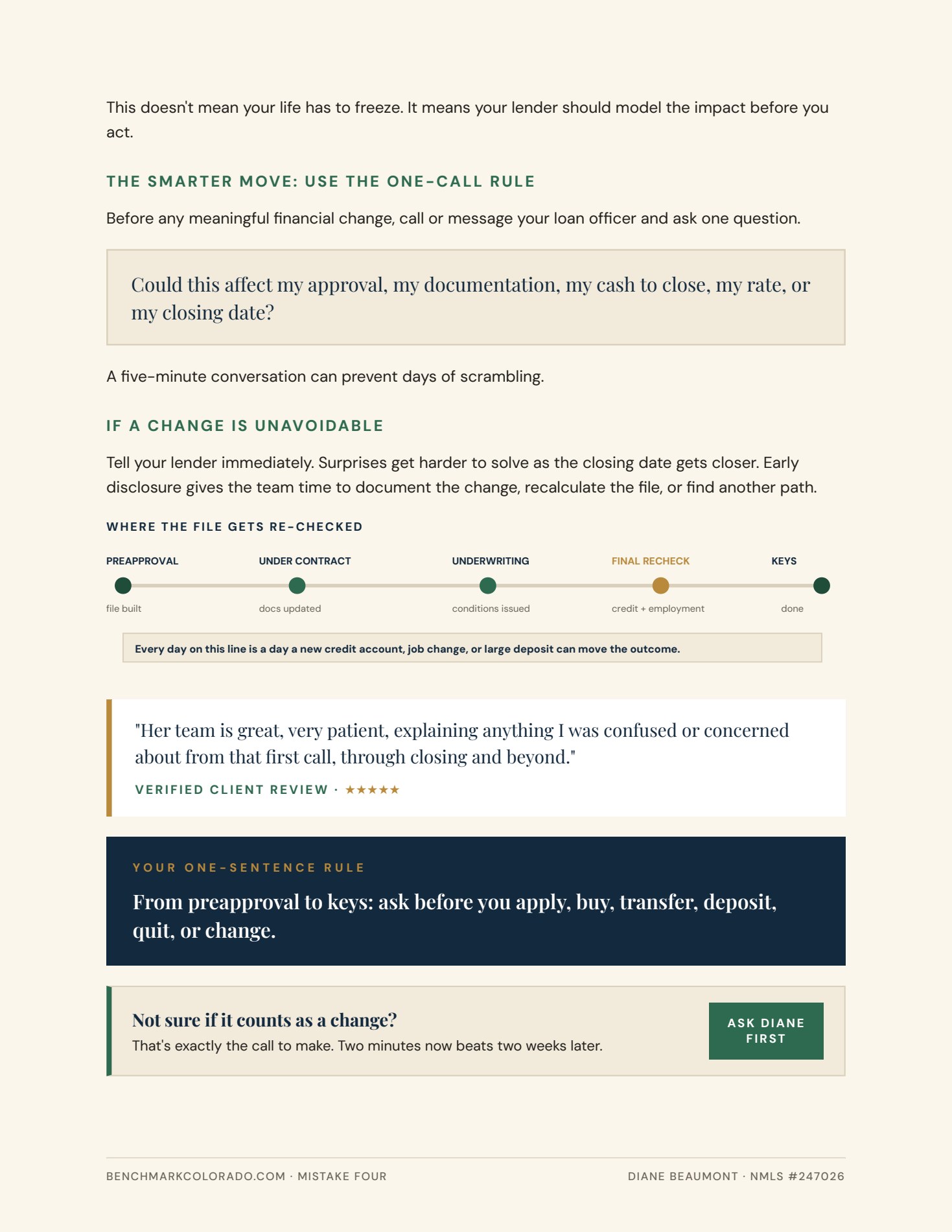 Where your file gets re-checked between preapproval and keys.